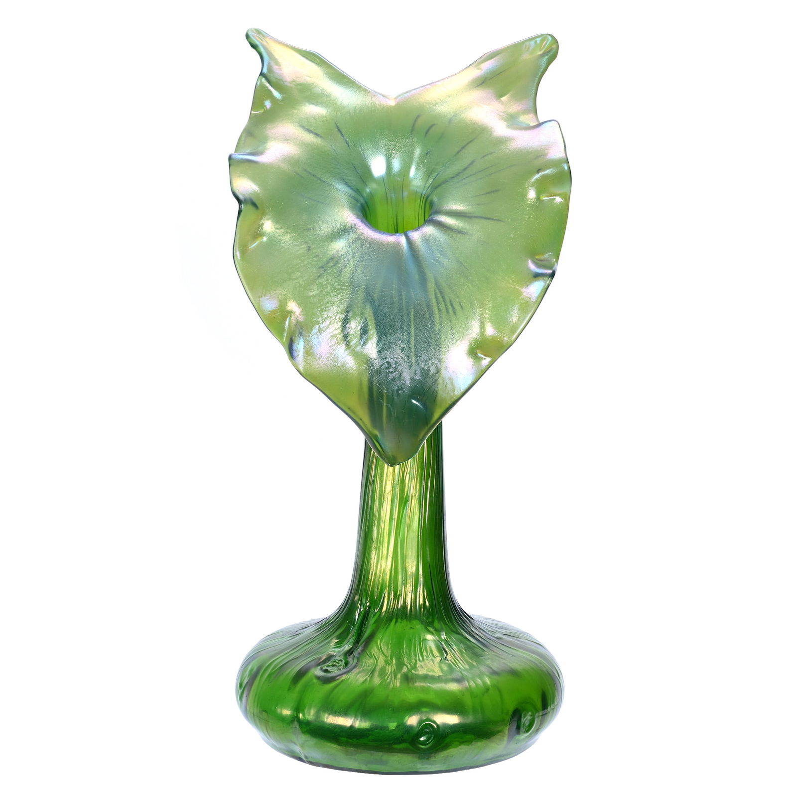 Jack In Pulpit Vase, Unmarked Loetz, Rusticana Pattern (1 of 3)