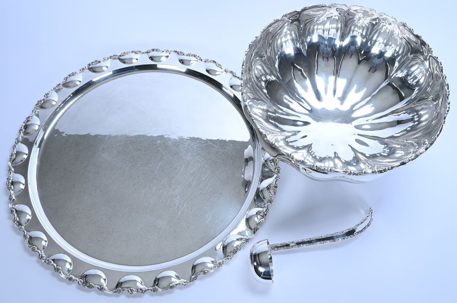 Three Piece Punch Set, Solid Sterling Silver, Marked Juvento Lopez Reyes - 2