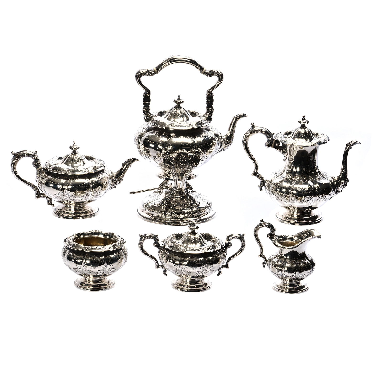 Six Piece Tea Service, Solid Sterling Silver, Marked Dominick And Haff, Model #1072 (1 of 5)
