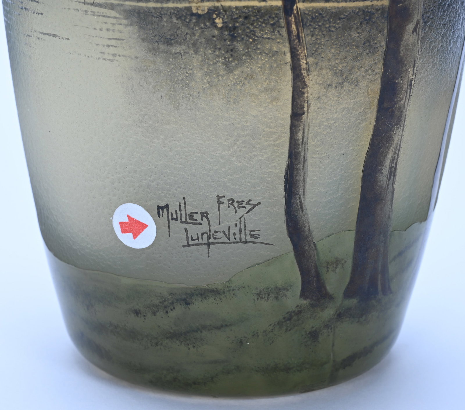 Vase, Signed Muller Fres Luneville, French Cameo Art Glass - 4