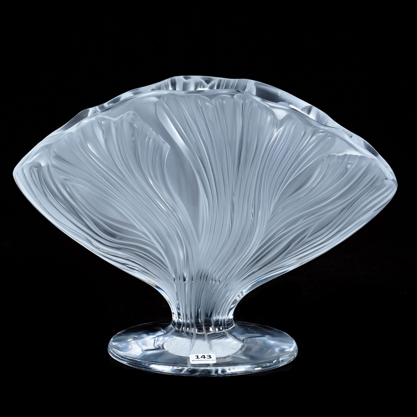 Pedestal Fan Vase, Signed Lalique France, Titled "Ichor", Circa 1993 (1 of 5)