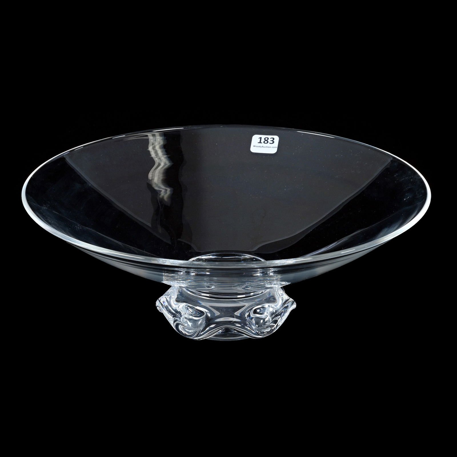 Pedestal Center Bowl Signed Steuben Clear Crystal Art Glass (1 of 3)