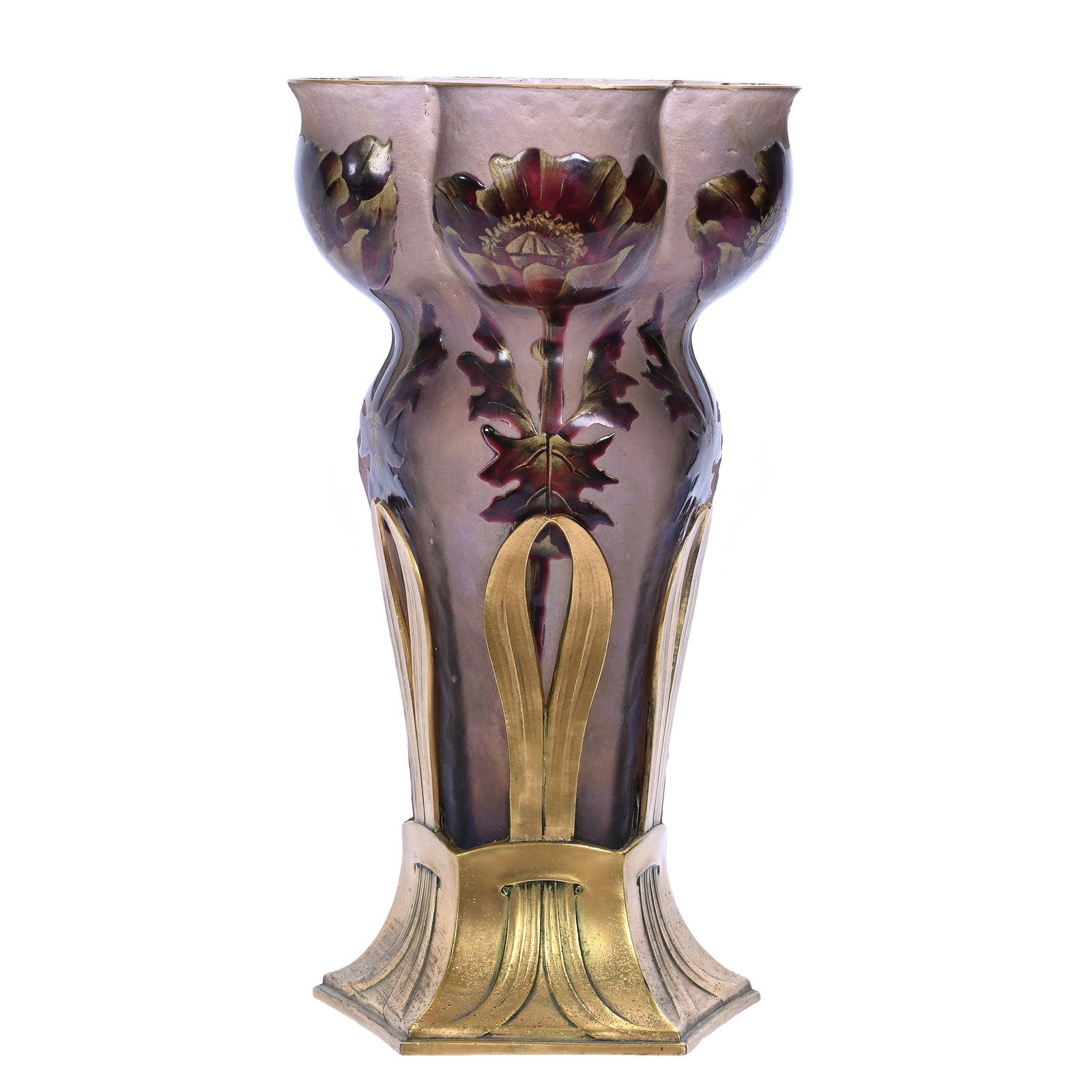 Vase, German Cameo Art Glass, Signed Orivit (1 of 4)