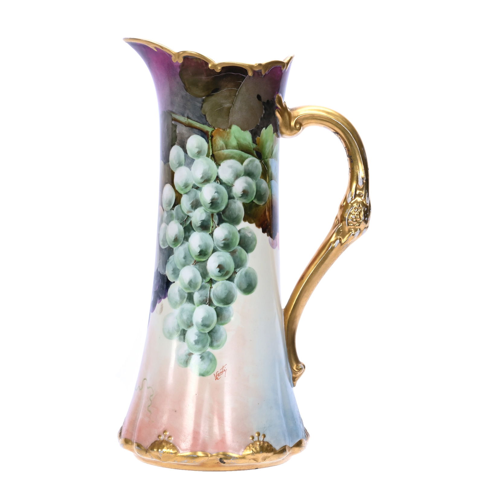 Tankard, Marked Firenze Ware, Hand Painted Vintage Decor, Artist Signed Conti (1 of 4)