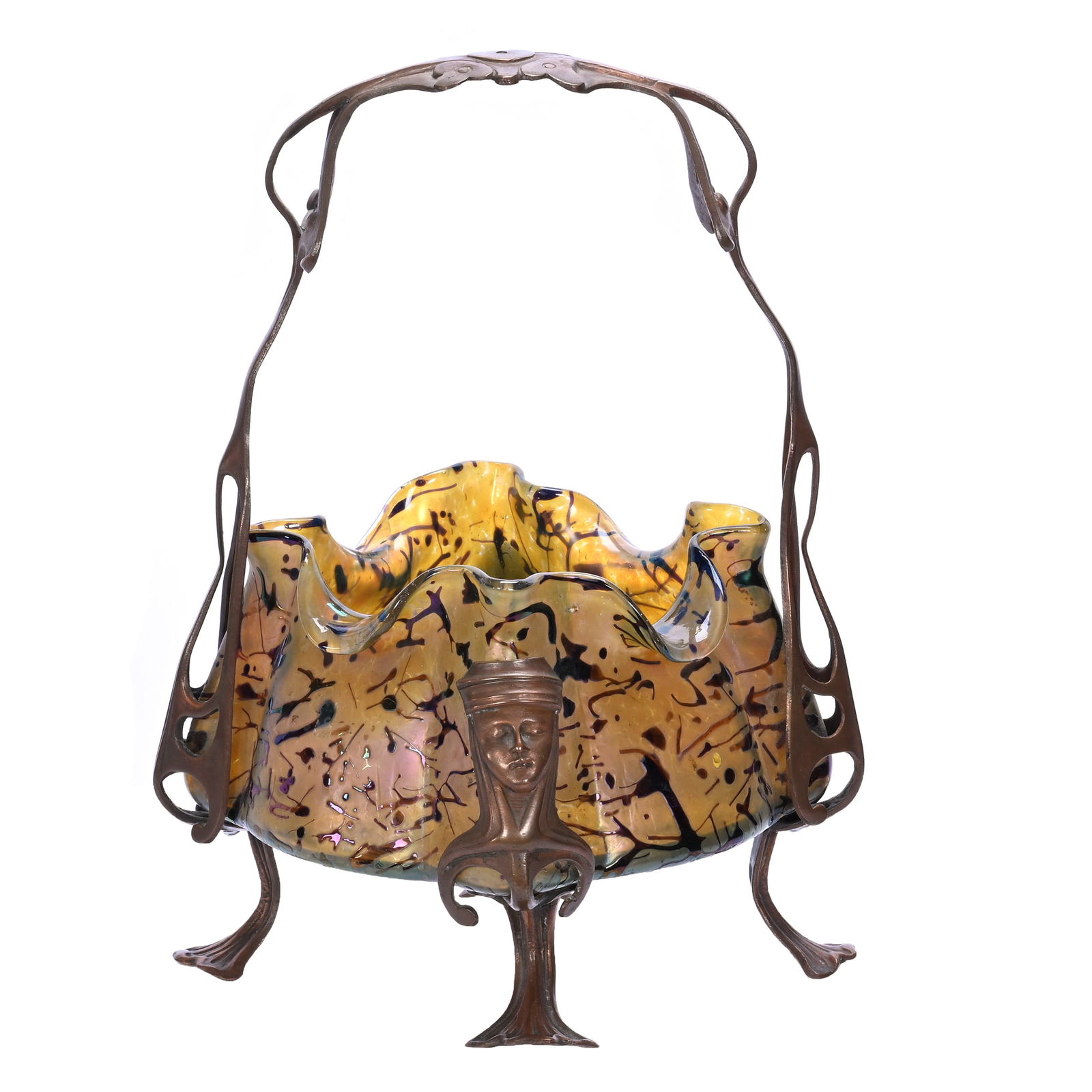 Basket, Wilhelm Kralik Sohn Art Glass (Bohemia) (1 of 3)