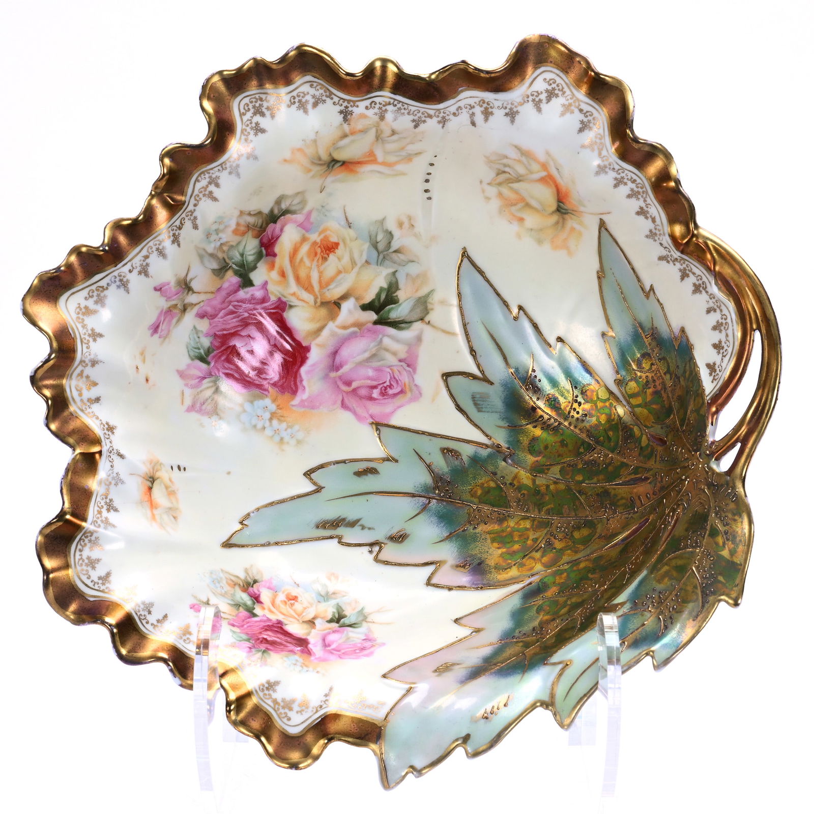 Bowl, Unmarked R.S. Prussia, Leaf Mold (1 of 2)