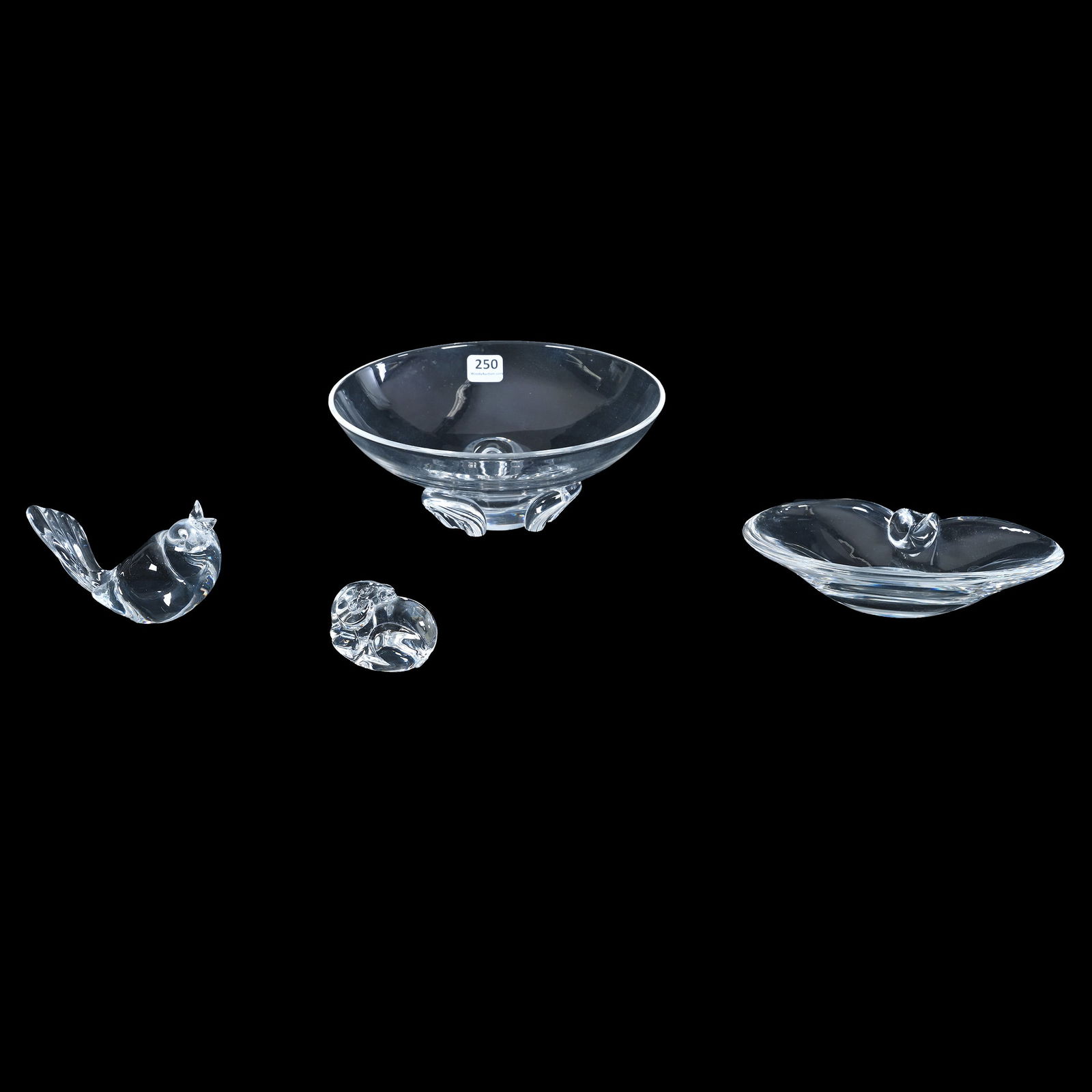 (4) Signed Steuben Clear Crystal Art Glass Items (1 of 6)