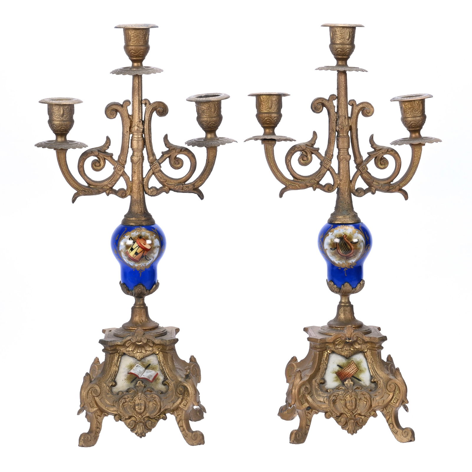 Pair Candelabra, Unmarked Sevres (1 of 3)
