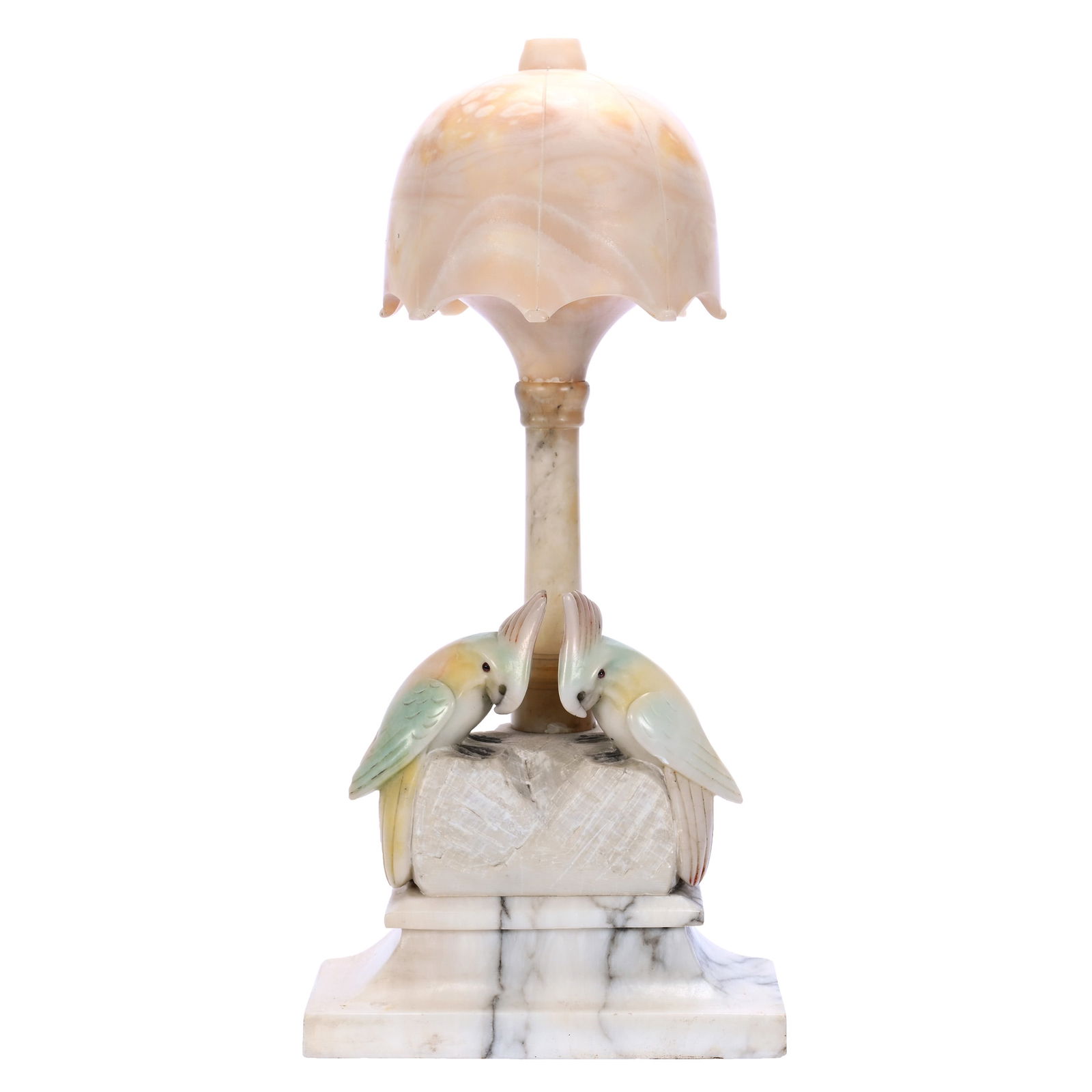 Figural Lamp, Italian Carved Alabaster (1 of 4)