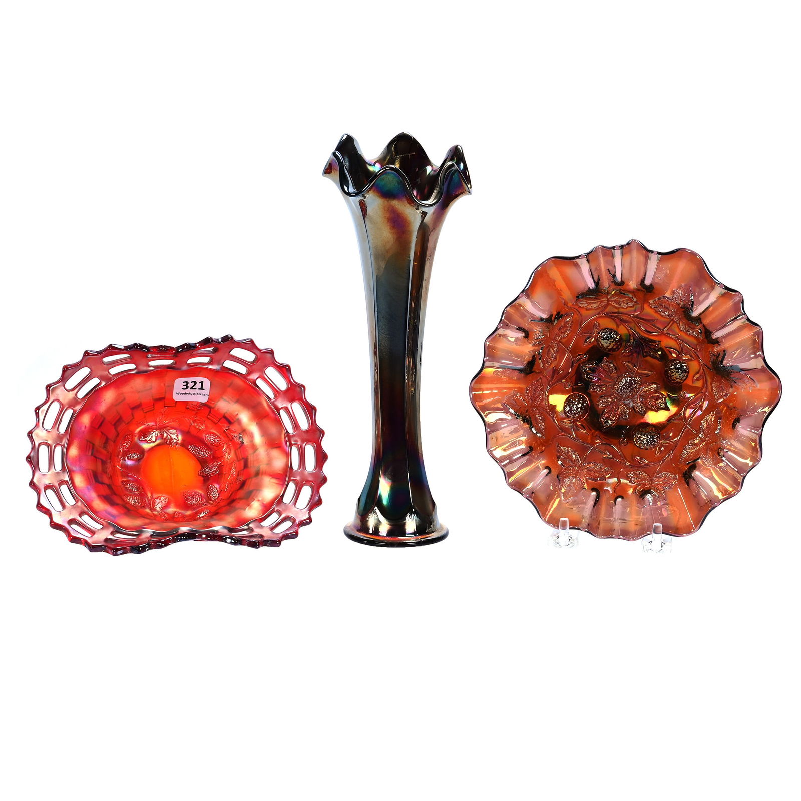 (3) Carnival Glass Items (1 of 2)