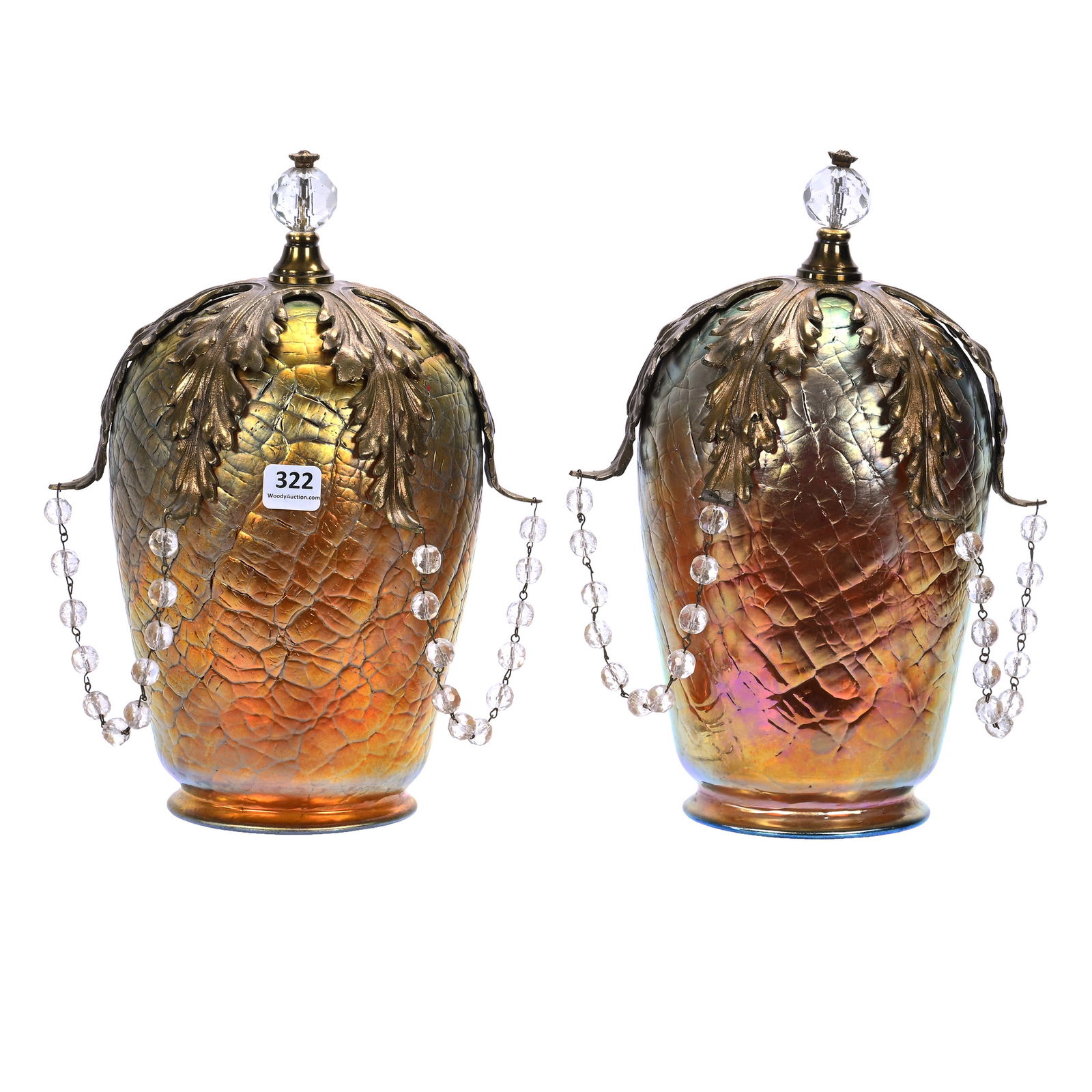 Pair Of Art Glass Sconce Shades (1 of 3)
