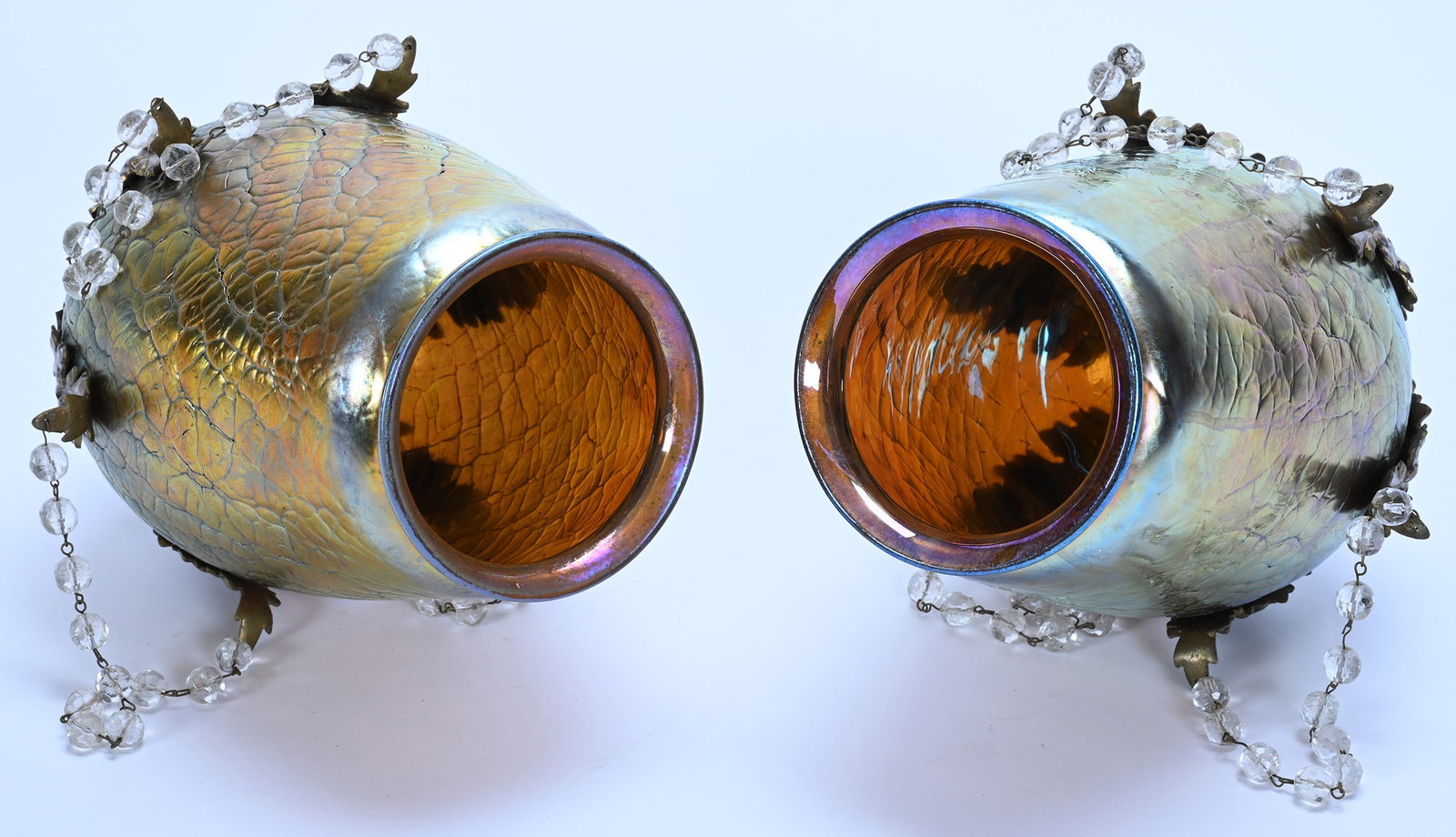Pair Of Art Glass Sconce Shades - 3