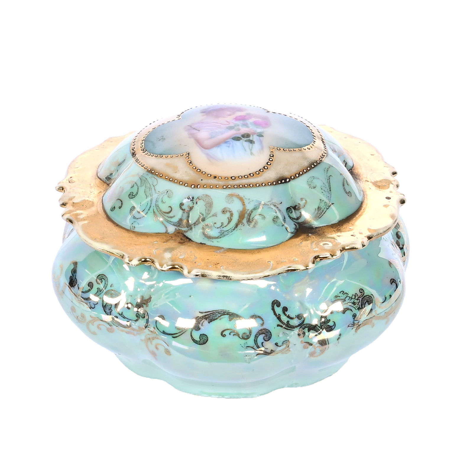 Covered Vanity Box, Marked Prov Saxe (1 of 3)