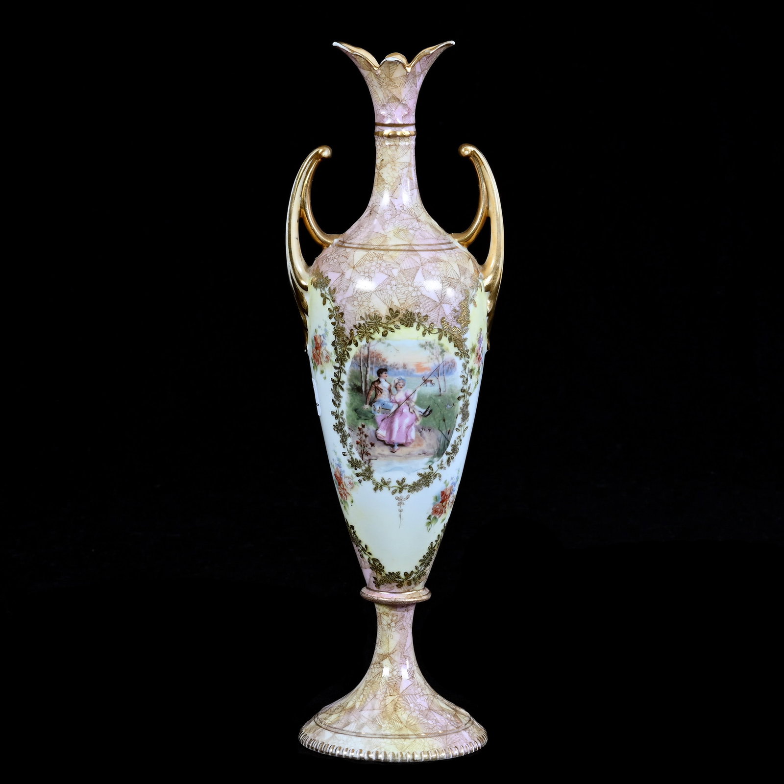 Pedestal Two Handled Vase, Early Unmarked R.S. Prussia (1 of 3)