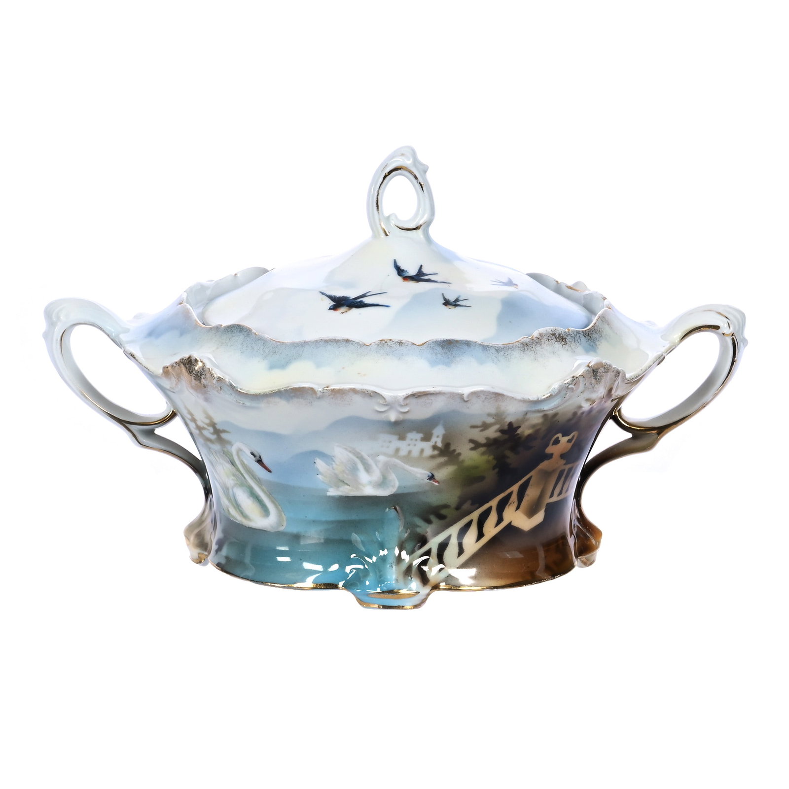 Two Handled Cracker Jar, Marked R.S. Prussia (1 of 3)