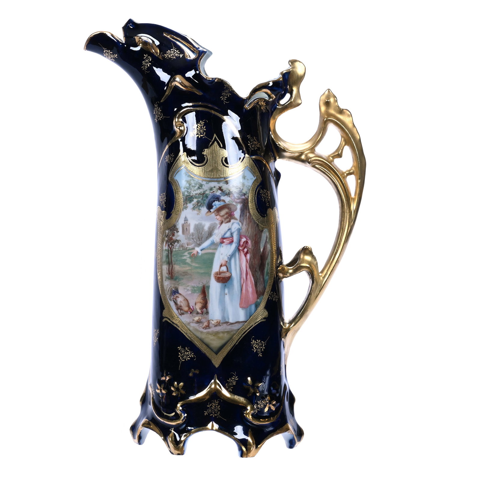 Tusk Shaped Ewer, Marked Royal Vienna Germany (1 of 3)