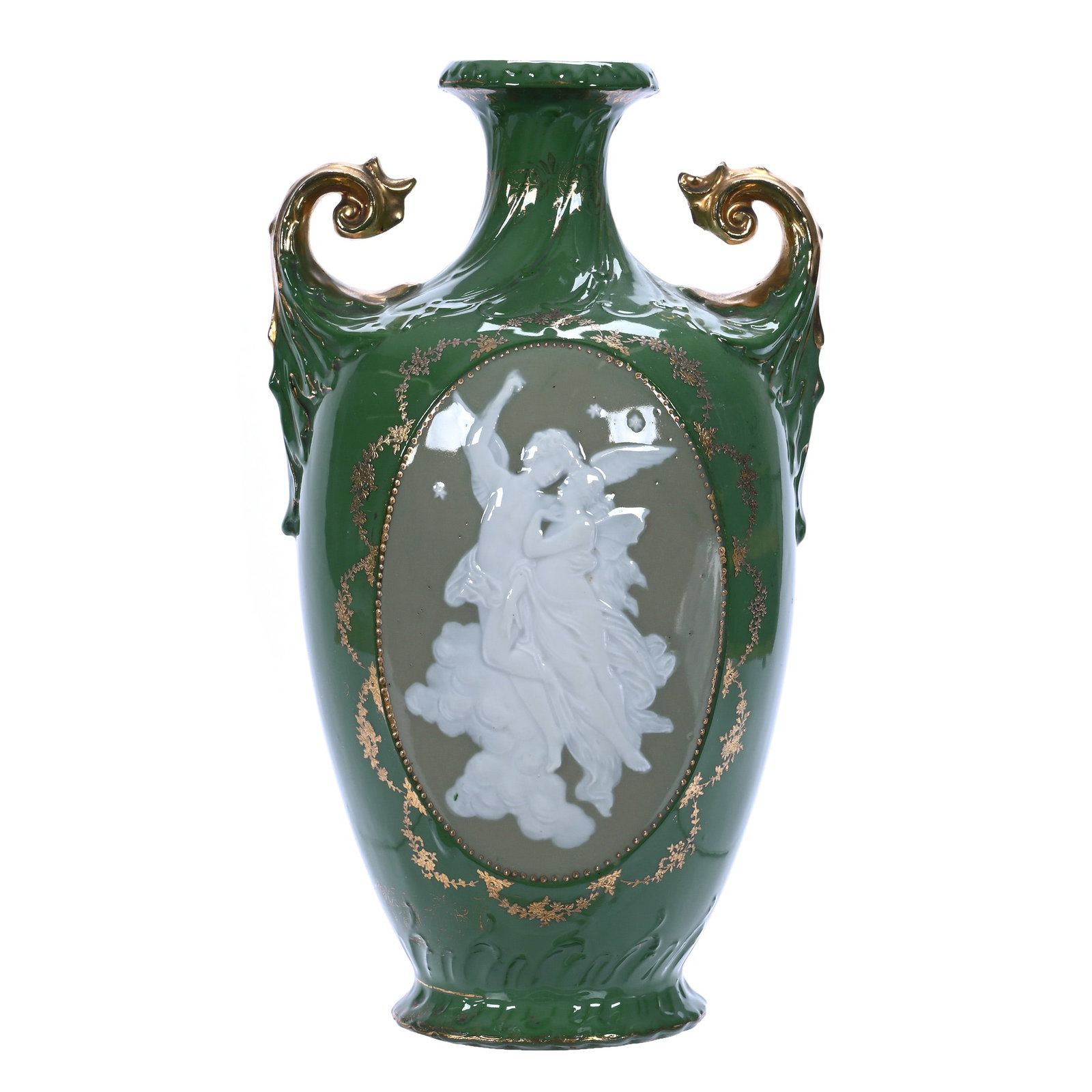 Two Handled Vase, Marked Royal Pate Sur Pate (1 of 3)