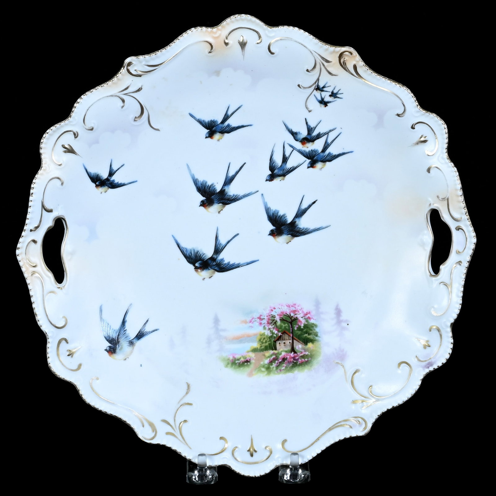 Two Handled Cake Plate, Marked R.S. Prussia, Mold 304 (1 of 2)