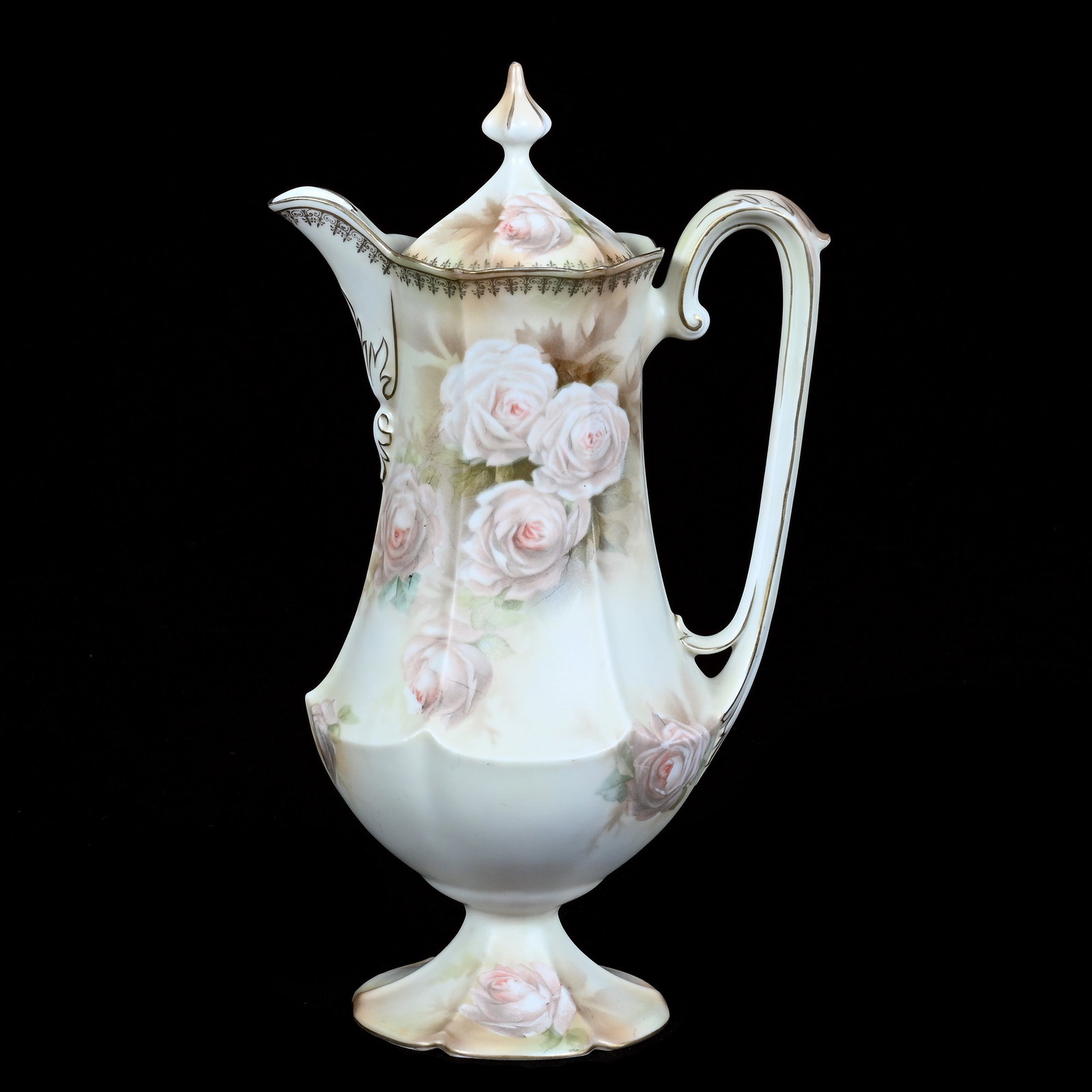 Pedestal Chocolate Pot, Marked R.S. Prussia (1 of 3)