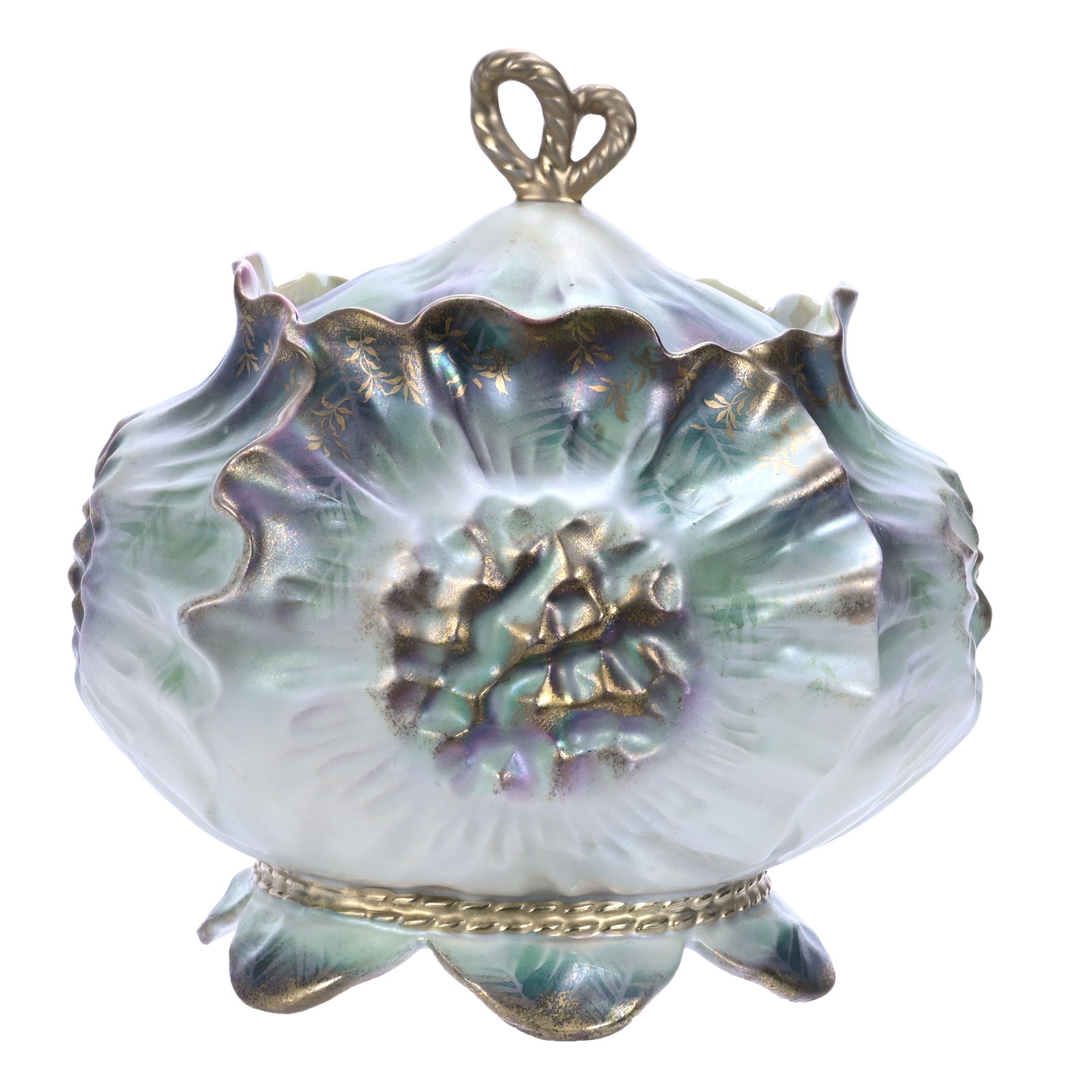 Biscuit Jar, Marked R.S. Prussia, Sunflower Mold (1 of 3)