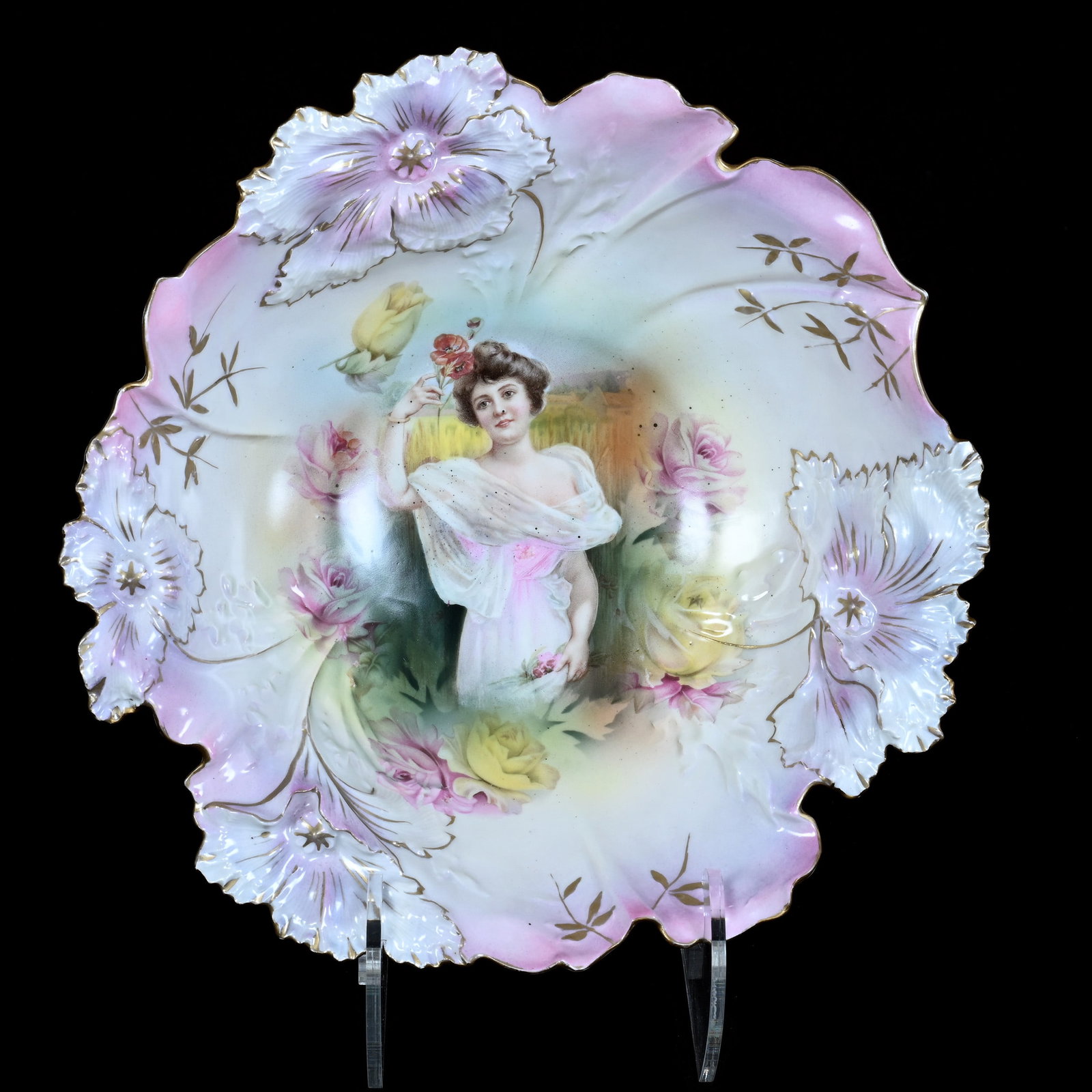 Bowl, Marked R.S. Prussia, Carnation Mold (1 of 2)