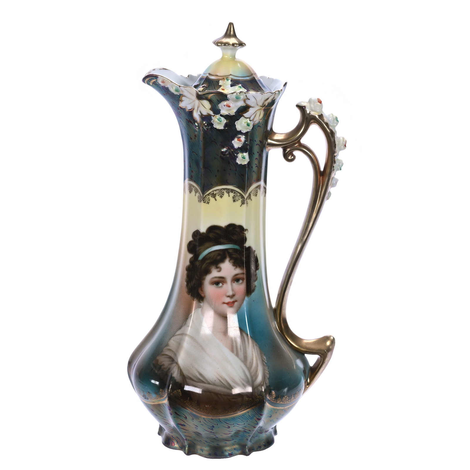 Chocolate Pot, Marked R.S. Prussia (Steeple Rose Bud Mold) (1 of 3)
