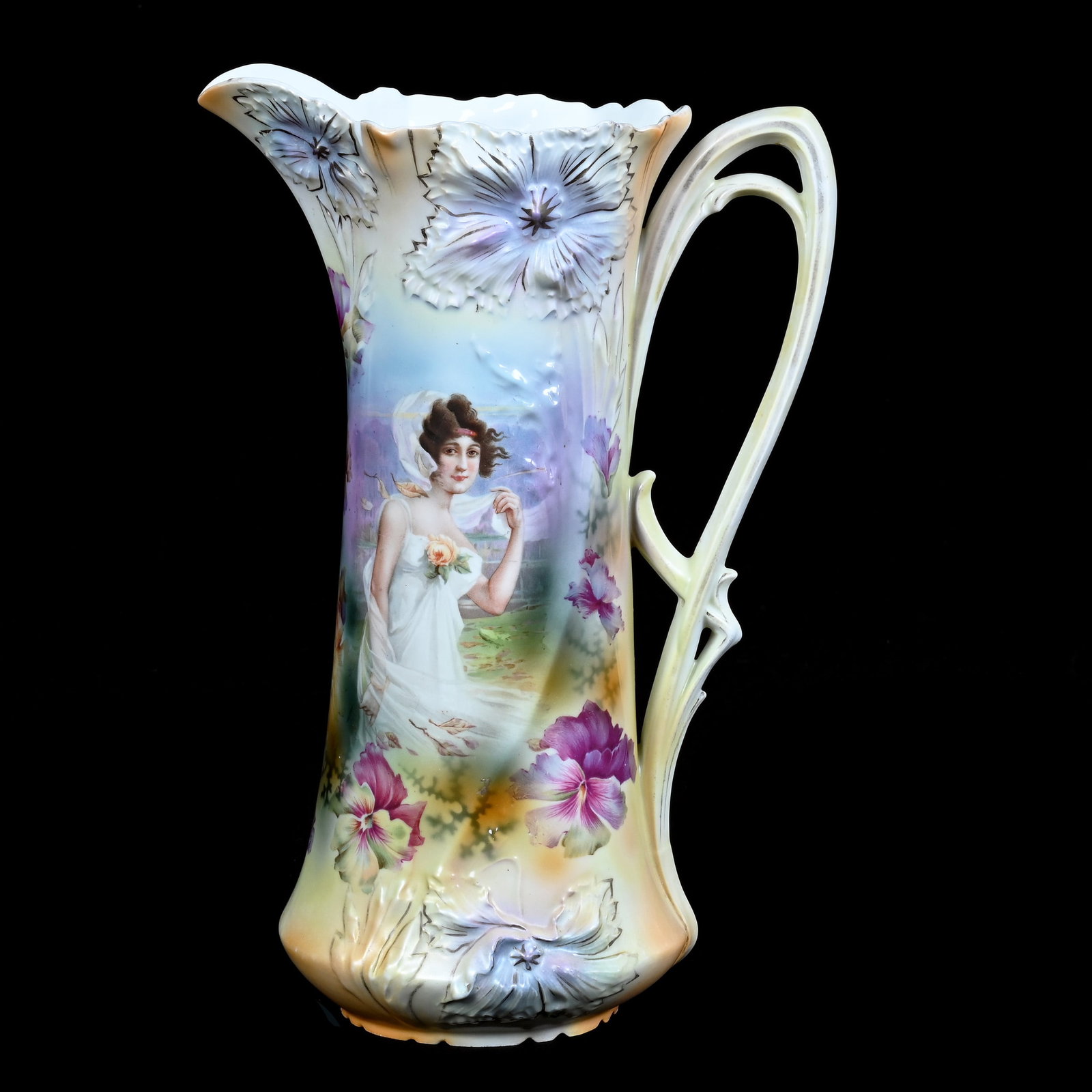Tankard, Marked R.S. Prussia, Carnation Mold (1 of 3)