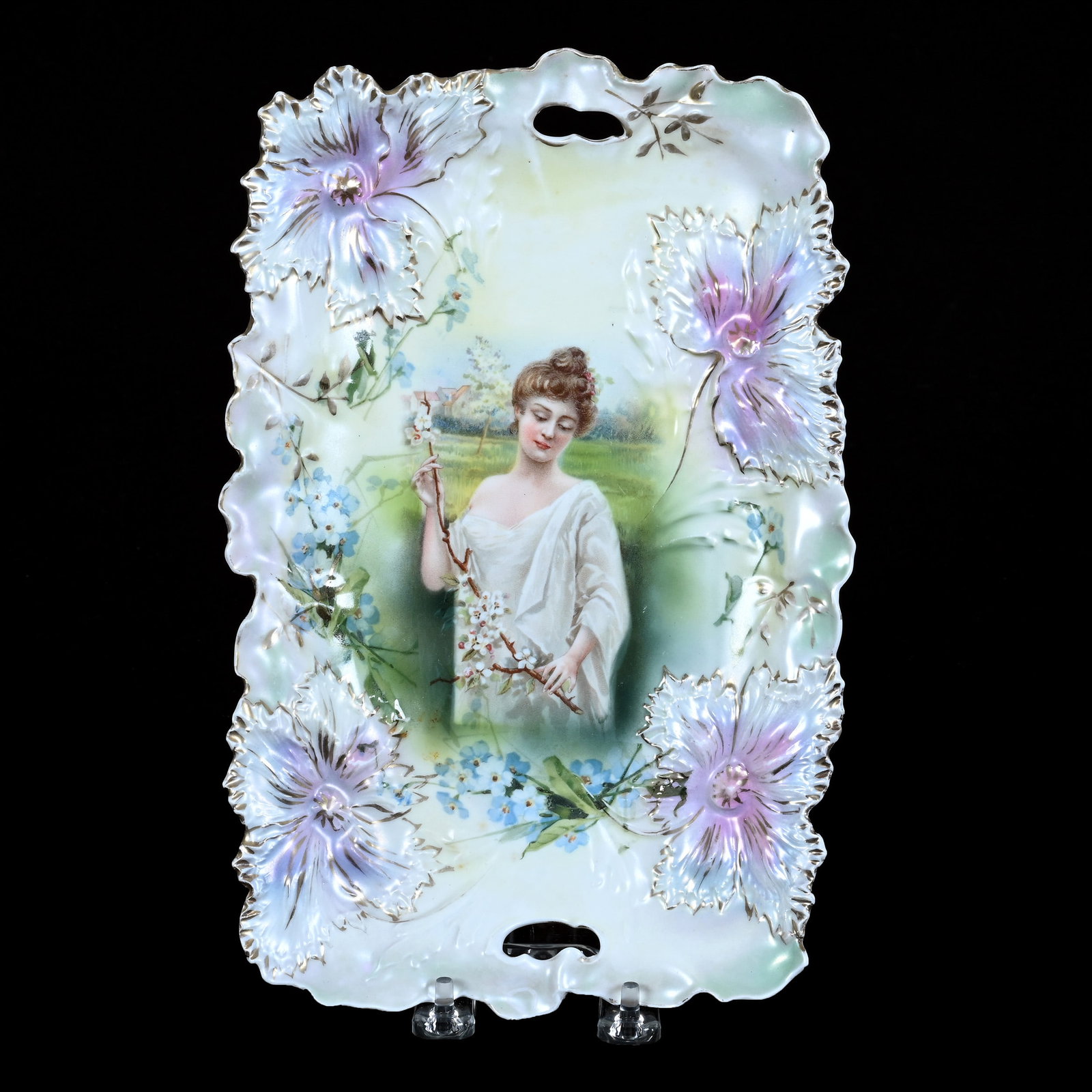 Dresser Tray, Marked R.S. Prussia, Carnation Mold (1 of 2)