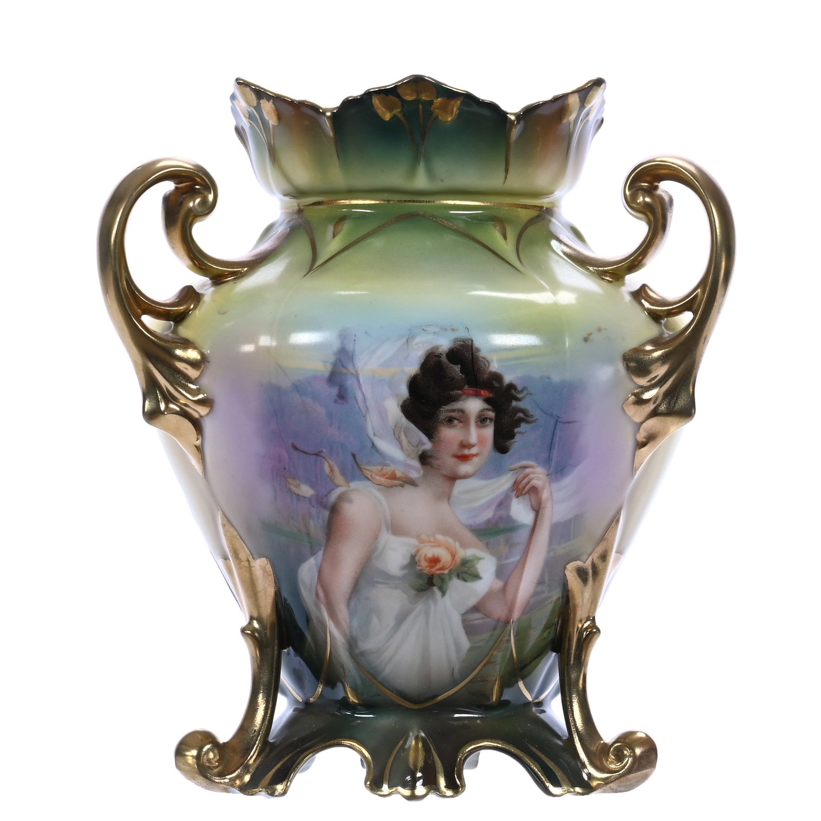 Three Handled Vase, Marked R.S. Prussia (1 of 3)