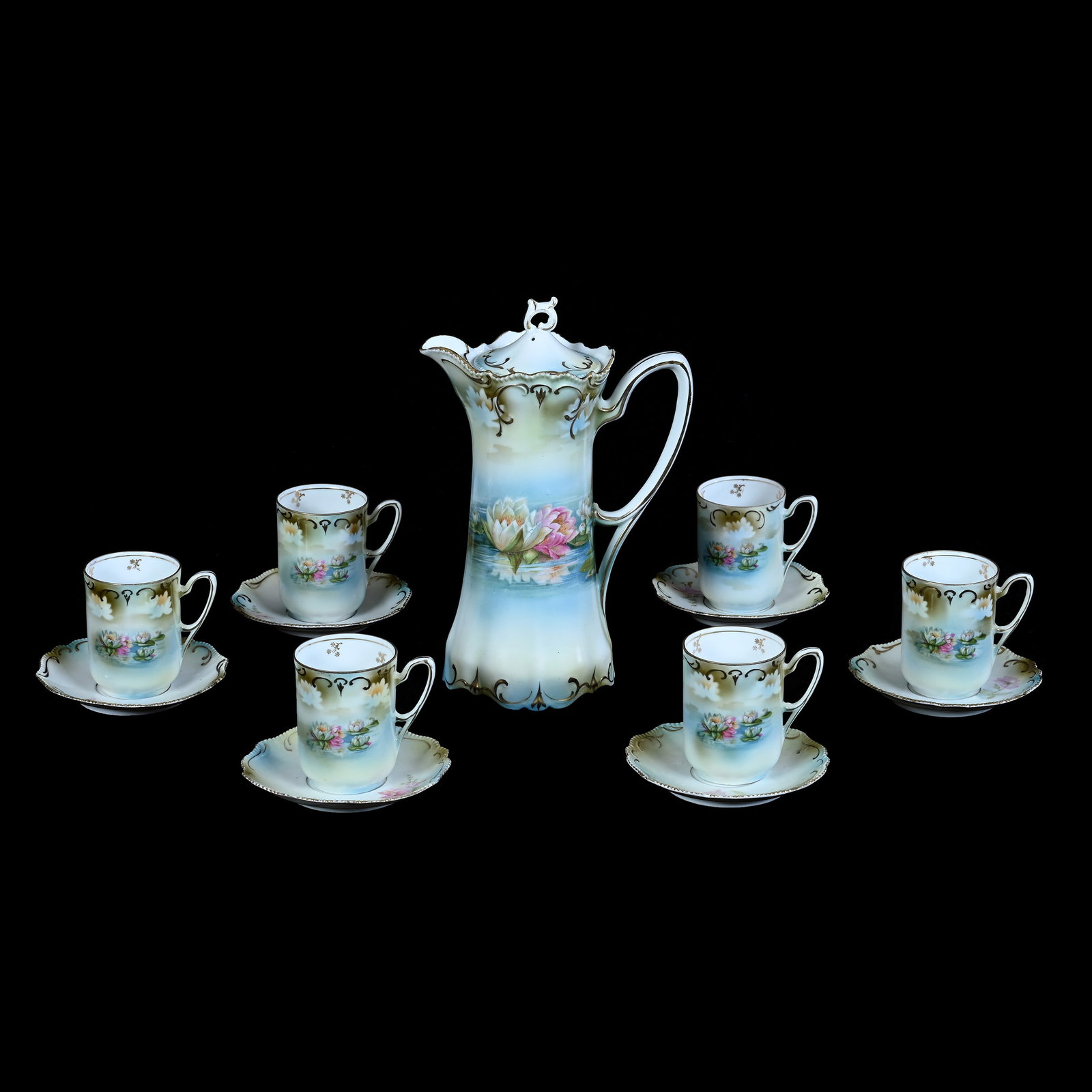 Chocolate Set, Marked R.S. Prussia, Mold 584 (1 of 3)