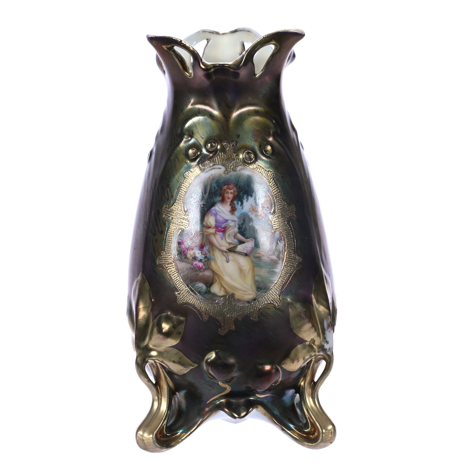 Three Footed Vase, Marked Royal Vienna (1 of 3)