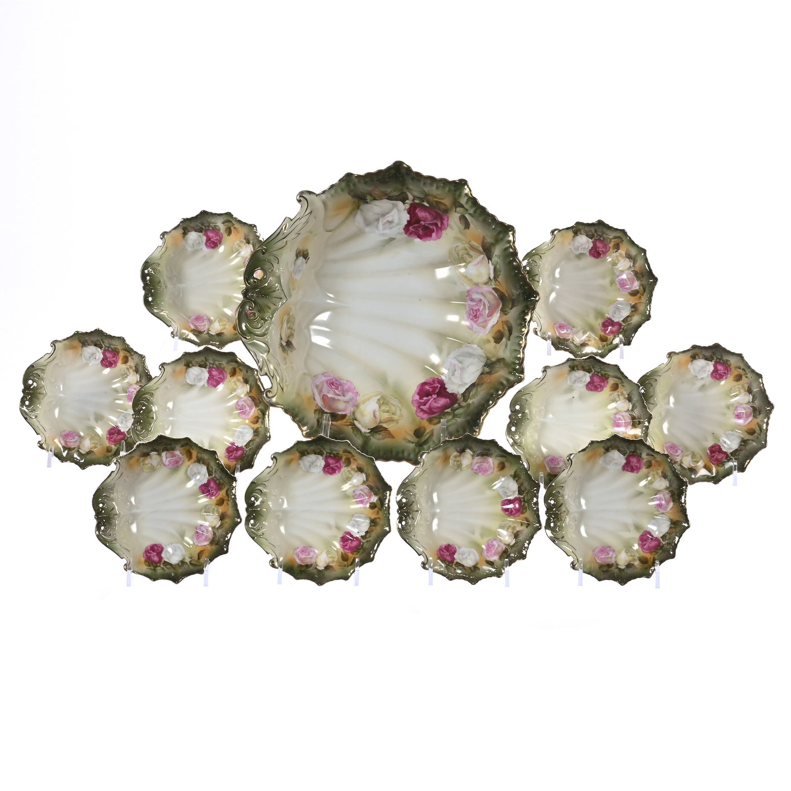 Berry Set, Marked R.S. Prussia, Shell Mold (1 of 2)