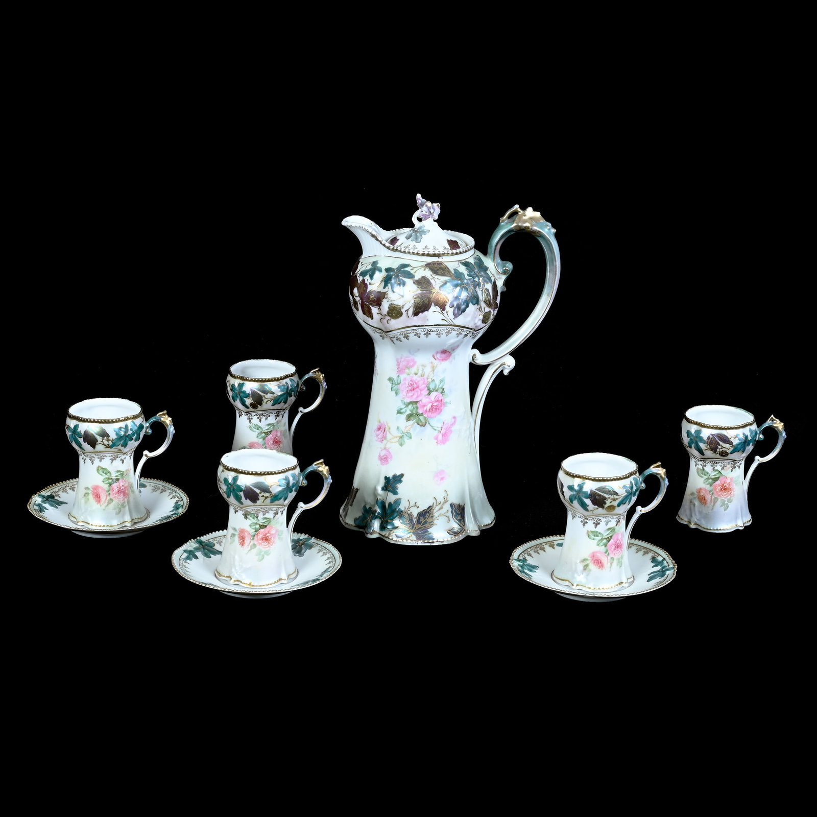 Chocolate Set, Marked R.S. Prussia, Mold 552 (1 of 4)