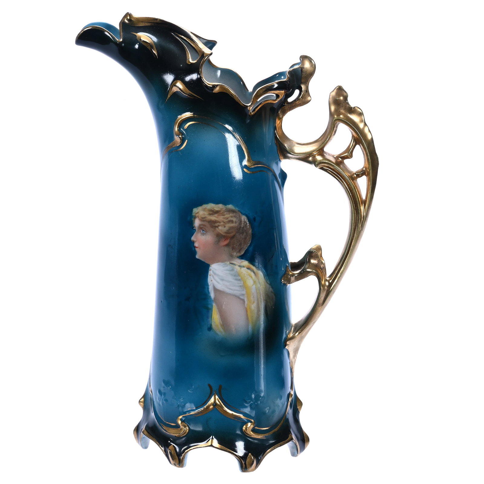Tusk Shaped Ewer, Marked Royal Vienna (1 of 3)