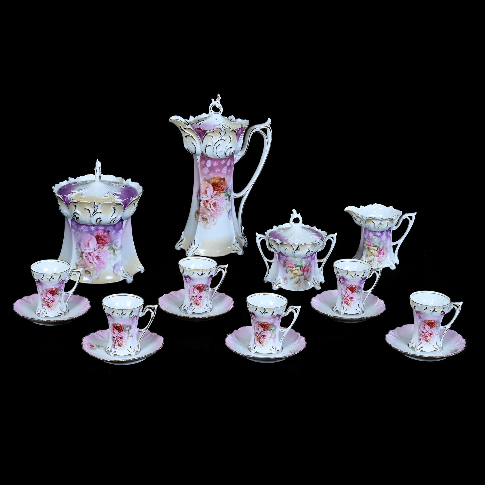Chocolate Set With Extras, Marked R.S. Prussia, Mold 644 (1 of 3)