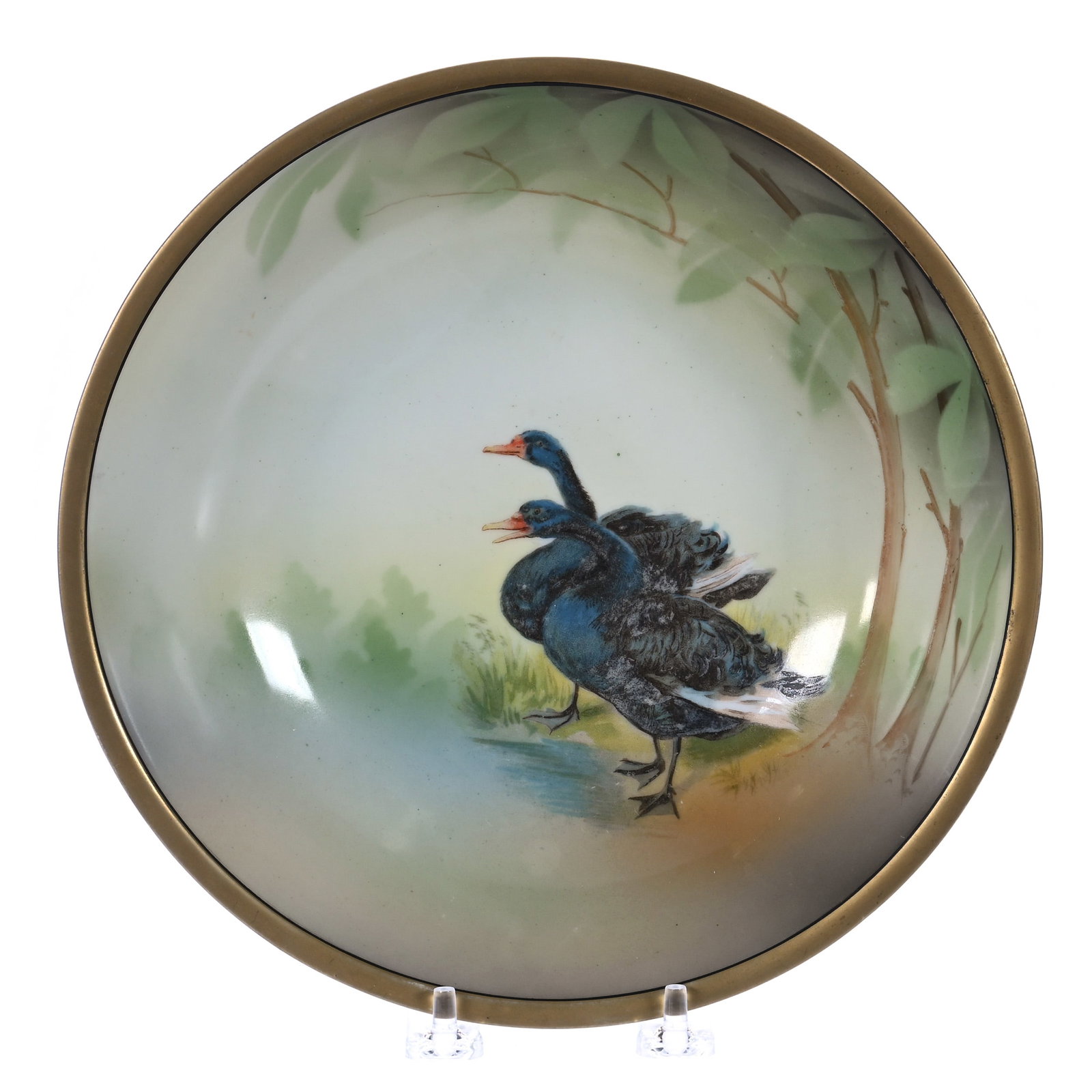 Bowl, Marked R.S. Germany: Bowl, Marked R.S. Germany, Black Swan Scenic Decor, 9.5 x 9.5 x 2 Inches, The Dr. James F. Shetlar Estate, Michigan, 1 Pound. Effective 6/6/26, All LiveAuctioneers Invoices Must Be Paid Using the PAY 