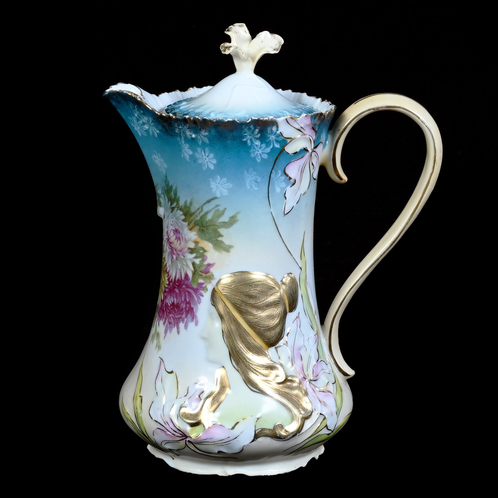 Chocolate Pot, Unmarked R.S. Prussia, Hidden Image Mold (1 of 3)