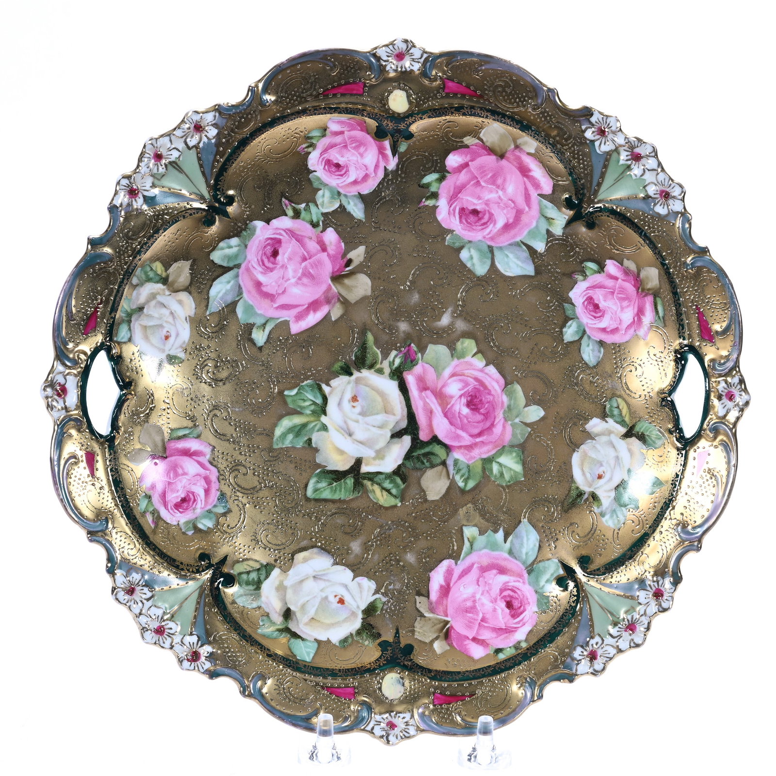 Two Handled Cake Plate, Marked R.S. Prussia (1 of 2)