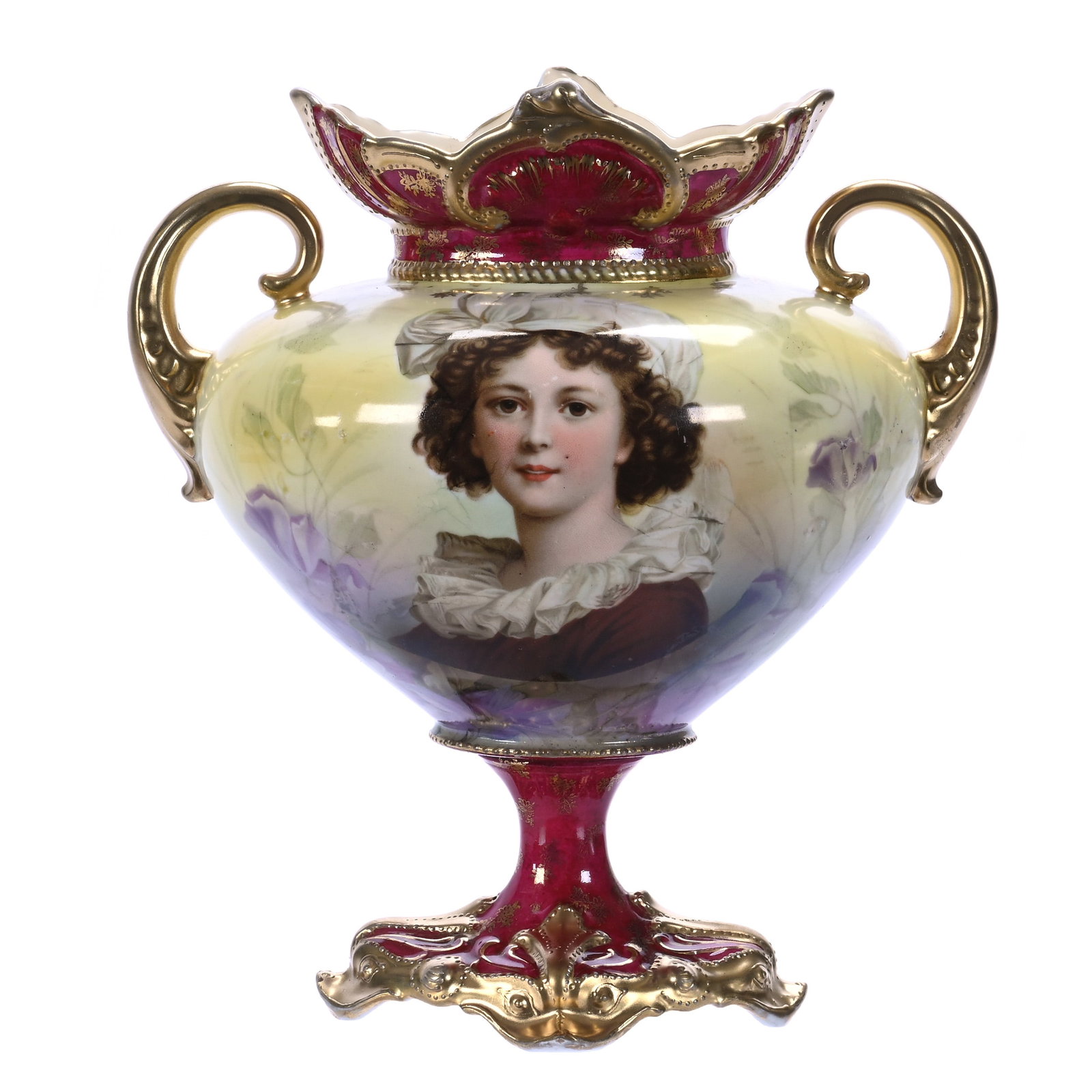 Two Handled Pedestal Vase, Marked Royal Vienna Germany (1 of 3)