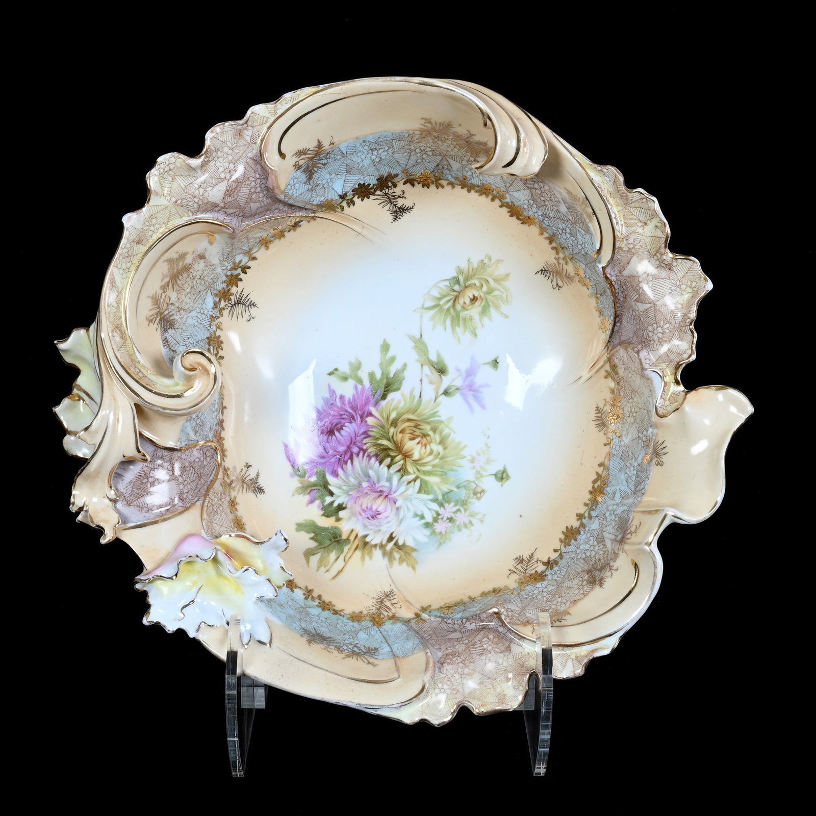 Three Dimensional Bowl, Marked R.S. Prussia (1 of 3)