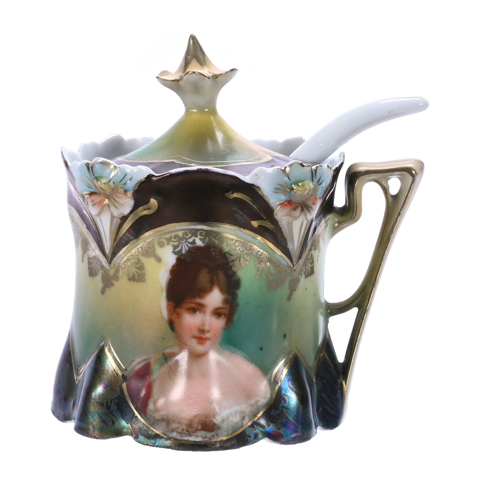 Mustard Pot, Unmarked R.S. Prussia, Lily Mold (1 of 3)