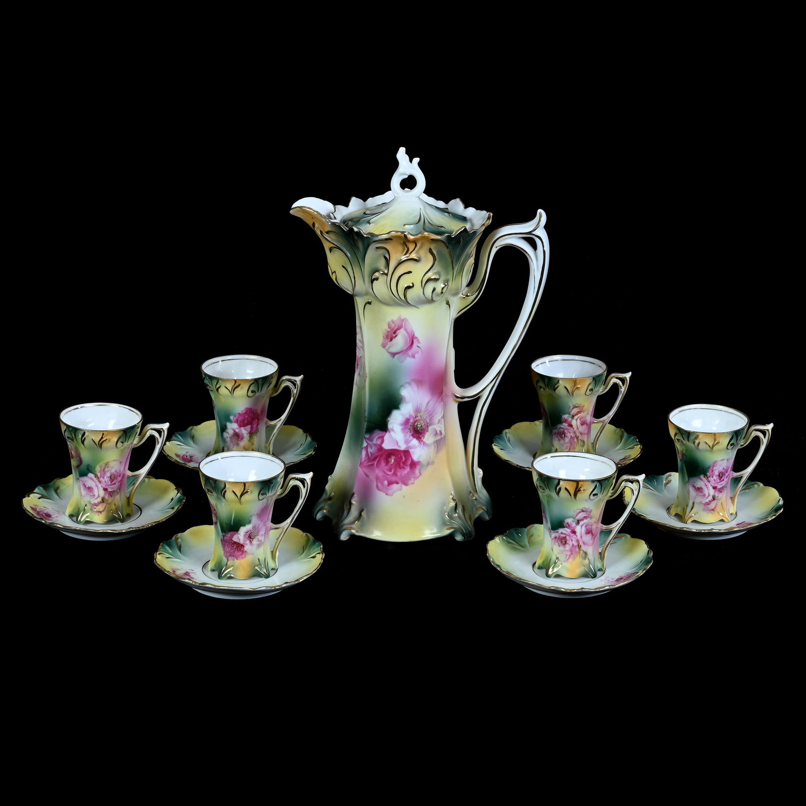 Chocolate Set, Marked R.S. Prussia, Mold 644 (1 of 3)