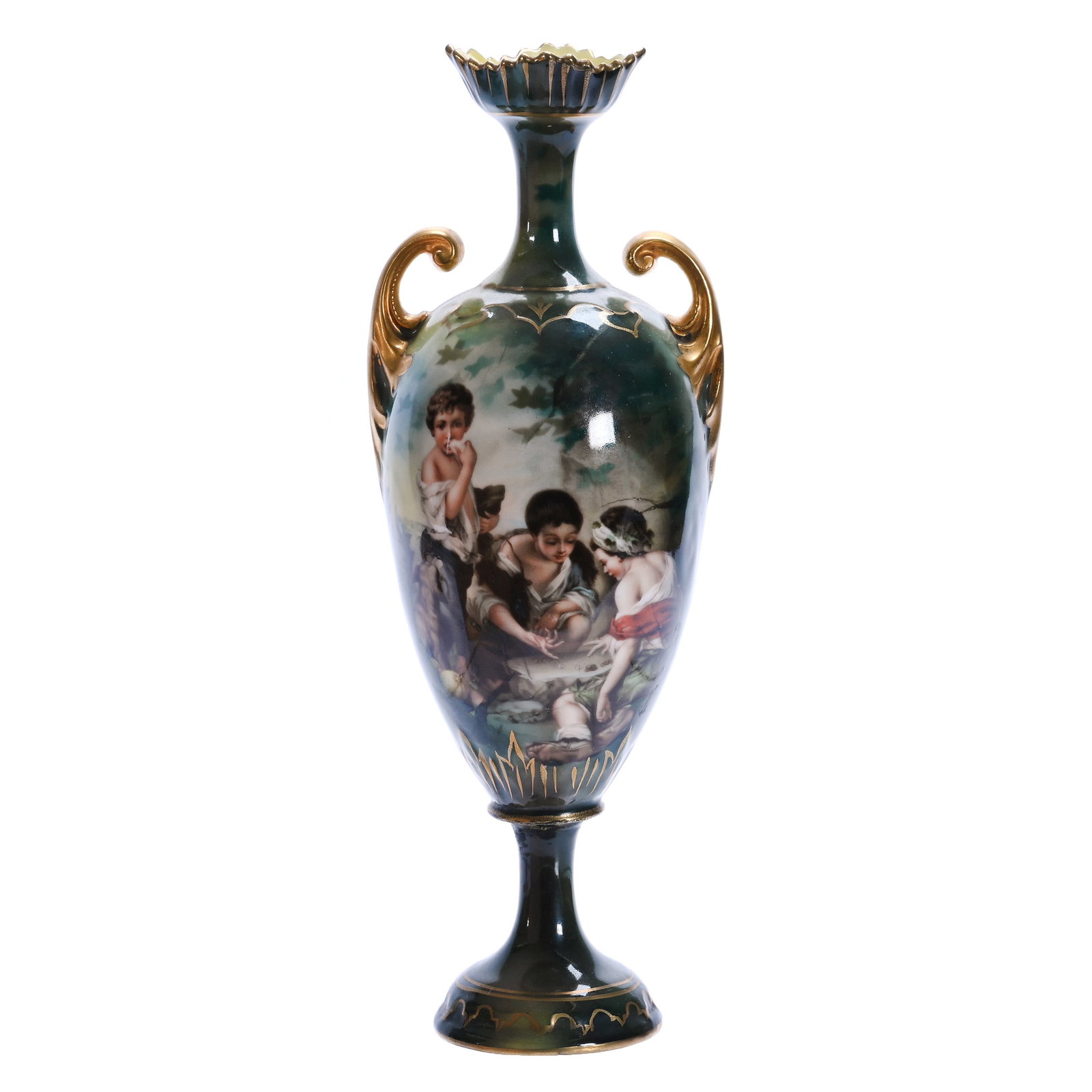 Pedestal Two Handled Vase, Unmarked R.S. Prussia (1 of 3)