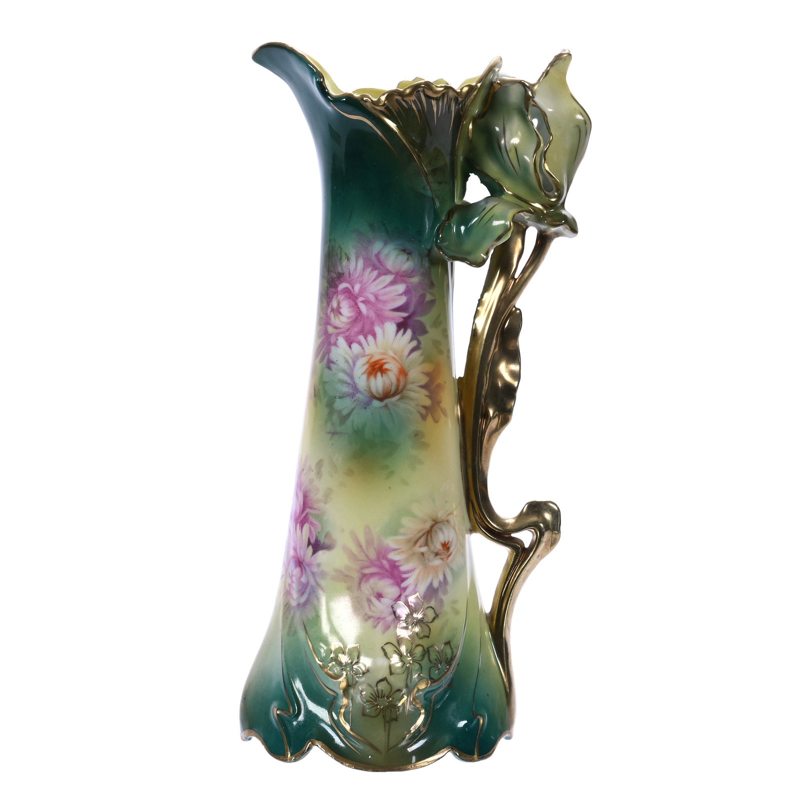 Tulip Handled Ewer, Marked Royal Vienna (1 of 3)