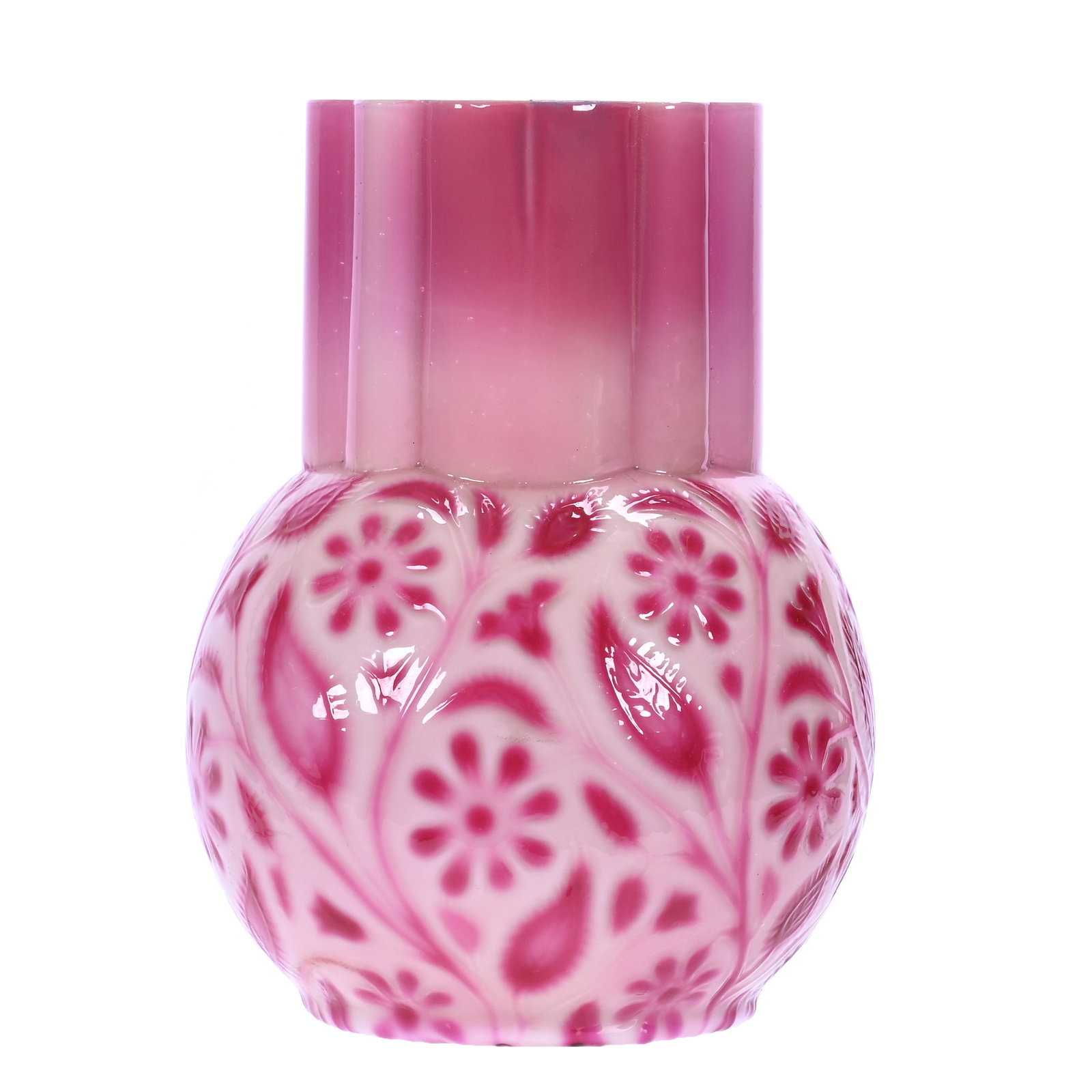 Celery Vase, Findlay Onyx Ruby/Raspberry Art Glass (1 of 3)
