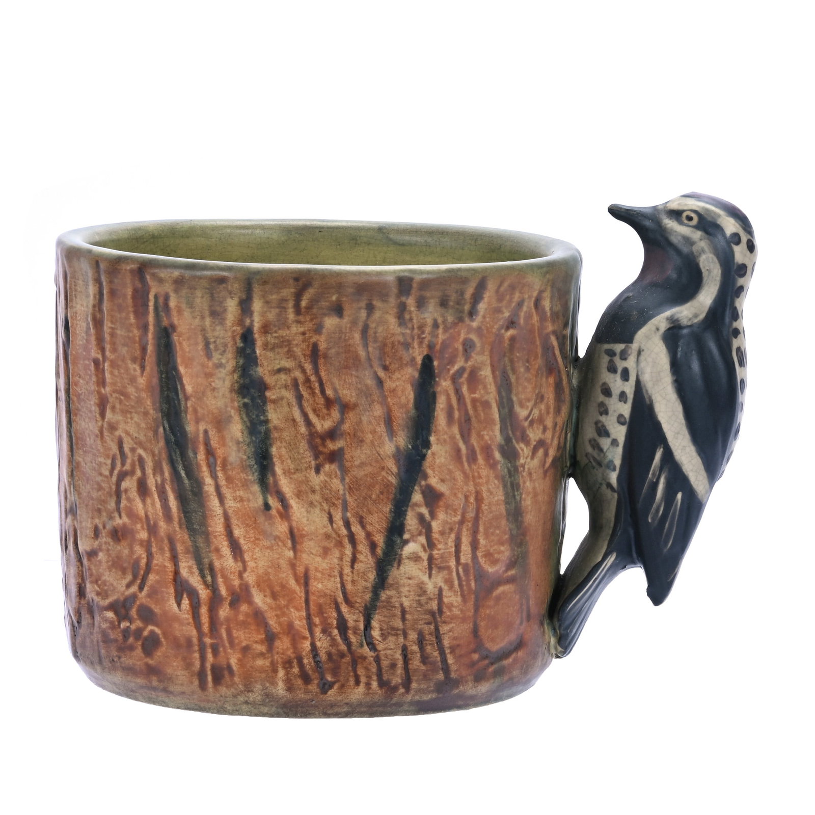 Planter, Marked Weller Art Pottery, Woodcraft Pattern (1 of 3)