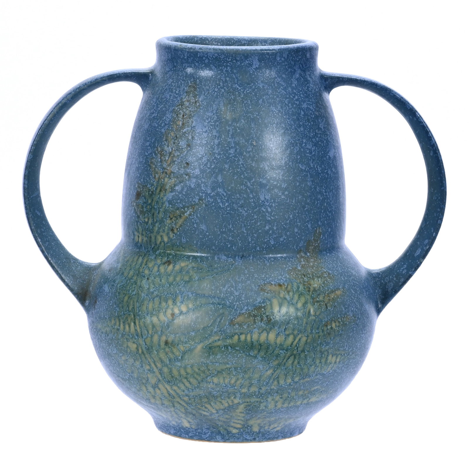 Two Handled Vase, Unmarked Roseville Art Pottery (1 of 3)