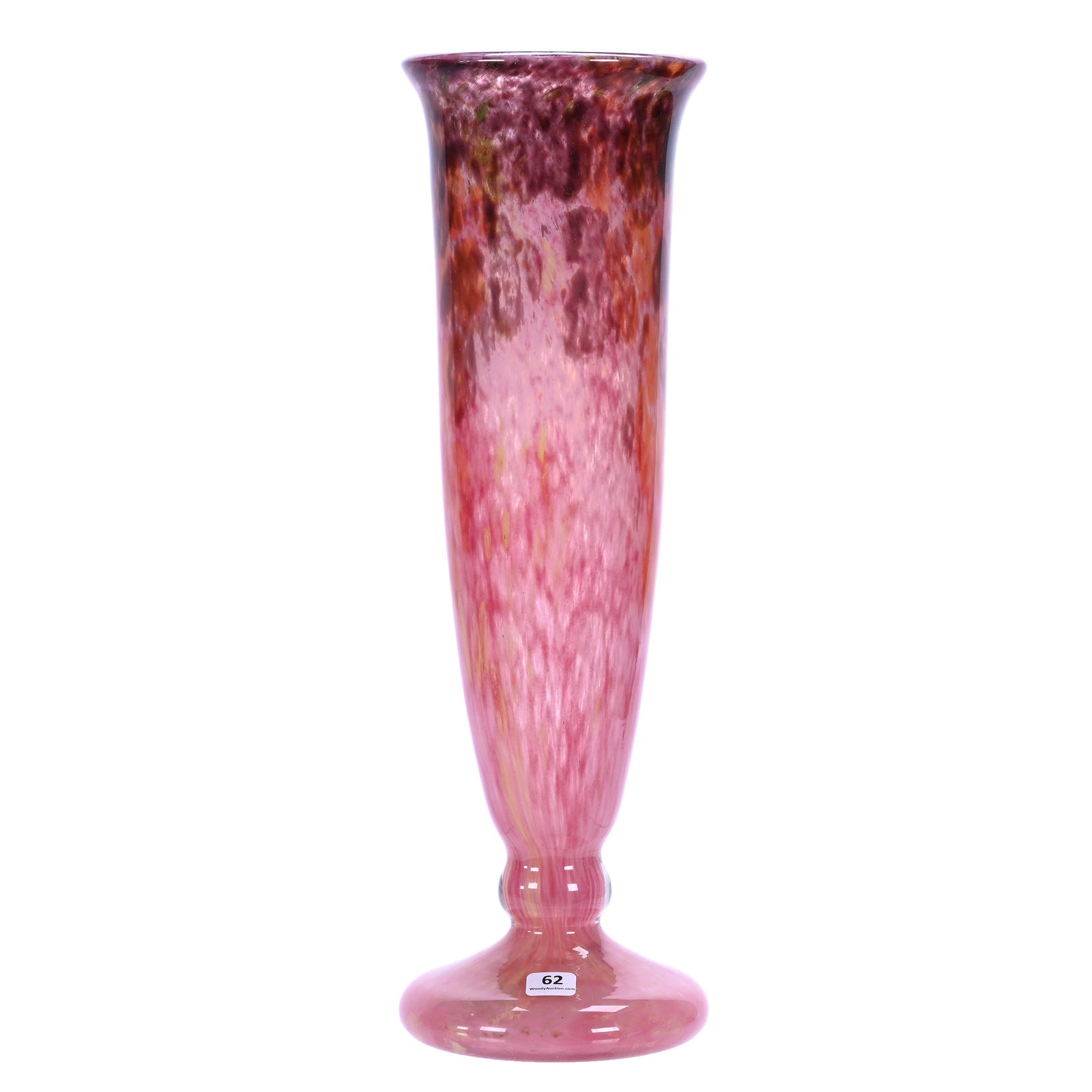 Pedestal Vase, French Cased Art Glass, Signed Schneider (1 of 4)