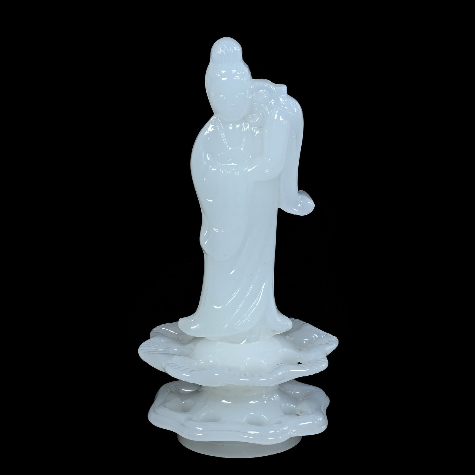 Flower Frog And Figurine, Unmarked Steuben Art Glass, Shape #7133 (1 of 2)