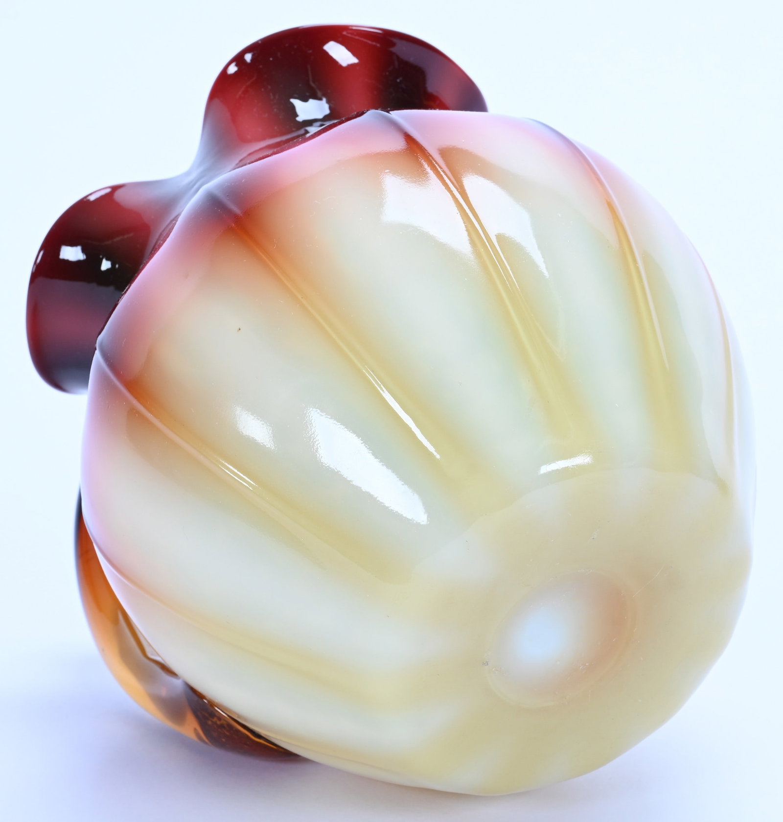 Water Pitcher, Plated Amberina Art Glass By New England - 3